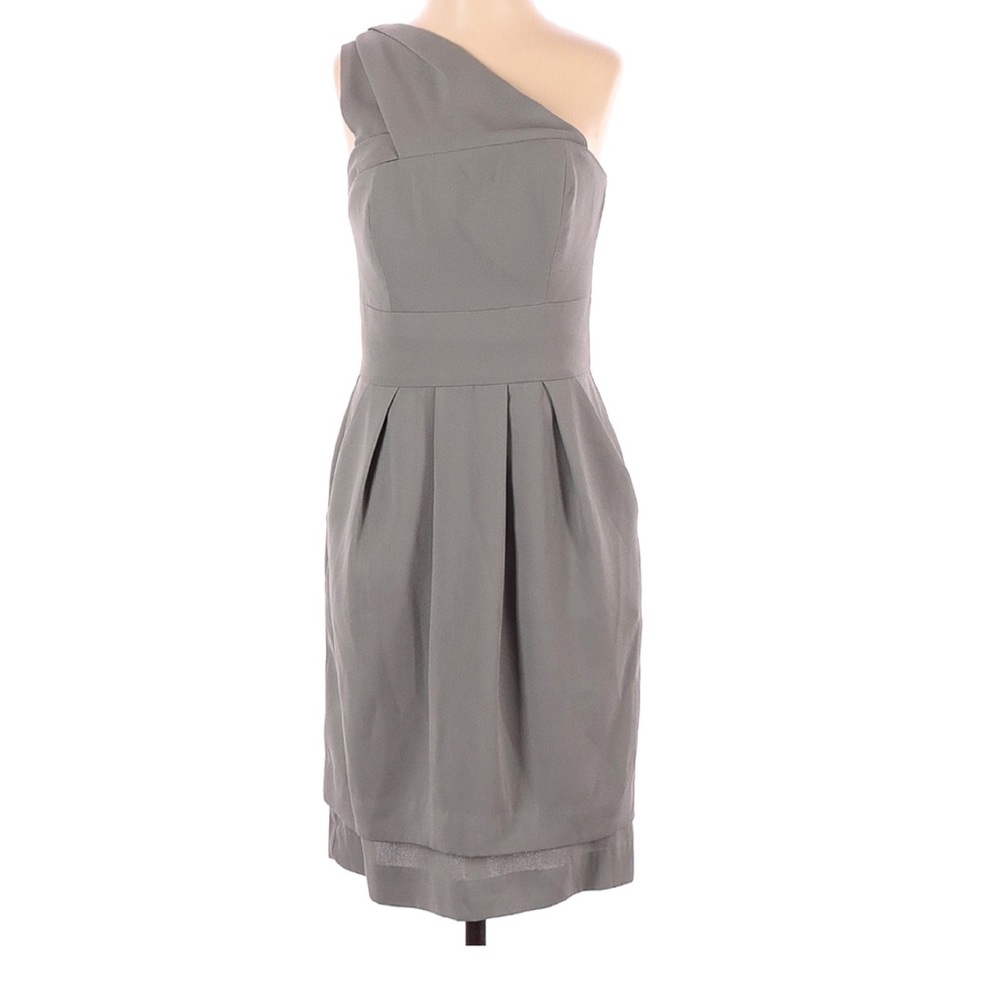 Max & Cleo Gray One Shoulder Dress
